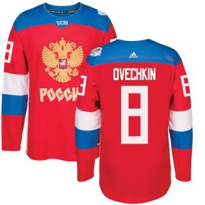 Team Russland Alexander Ovechkin #8 Authentic Rot Auswärts 2016 World Cup